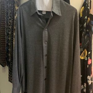 Mens bagutta button down gray large shirt